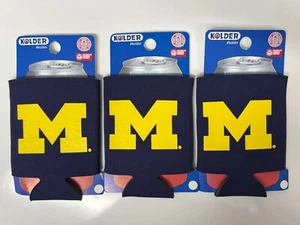 3 Michigan Wolverines Regular Can Koozies NCAA Licensed & FAST FREE SHIP - Picture 1 of 4