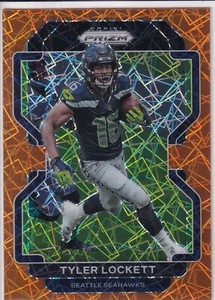 Tyler Lockett 2021 Panini Prizm Orange Laser Football Card #43 Seattle Seahawks - Picture 1 of 2