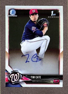 2018 Bowman Chrome #CDA-TCA Tim Cate !1st Bowman Rookie RC Auto - Washington   - Image 1 of 3