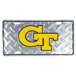 GEORGIA TECH CAR TRUCK TAG DIAMOND LICENSE PLATE YELLOW JACKETS METAL SIGN - Picture 1 of 1