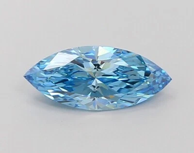 IGI Certified 1.07Ct Marquise Lab Grown CVD Diamond Fancy Vivid Blue Color VS1 - Image 1 of 4