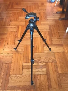 Bogen Manfrotto tripod 3211 with 3130 Video Pan Head is Good Condition - Picture 1 of 6