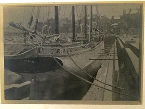 English Schooner & Dry Dock - Exhibited 1925 at Winchester Art Club – Hampshire - Picture 1 of 3