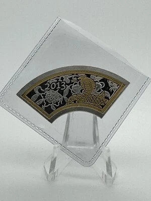 Cook Islands 2013 Year of Snake Fan Shaped 1/2 Oz $1 Gilded Silver Proof Coin - Image 1 of 2