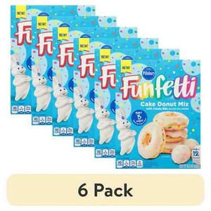 (6 pack) Pillsbury Funfetti Cake Donut Mix with Candy Bits, 16.2 Oz Box.. - Picture 1 of 6