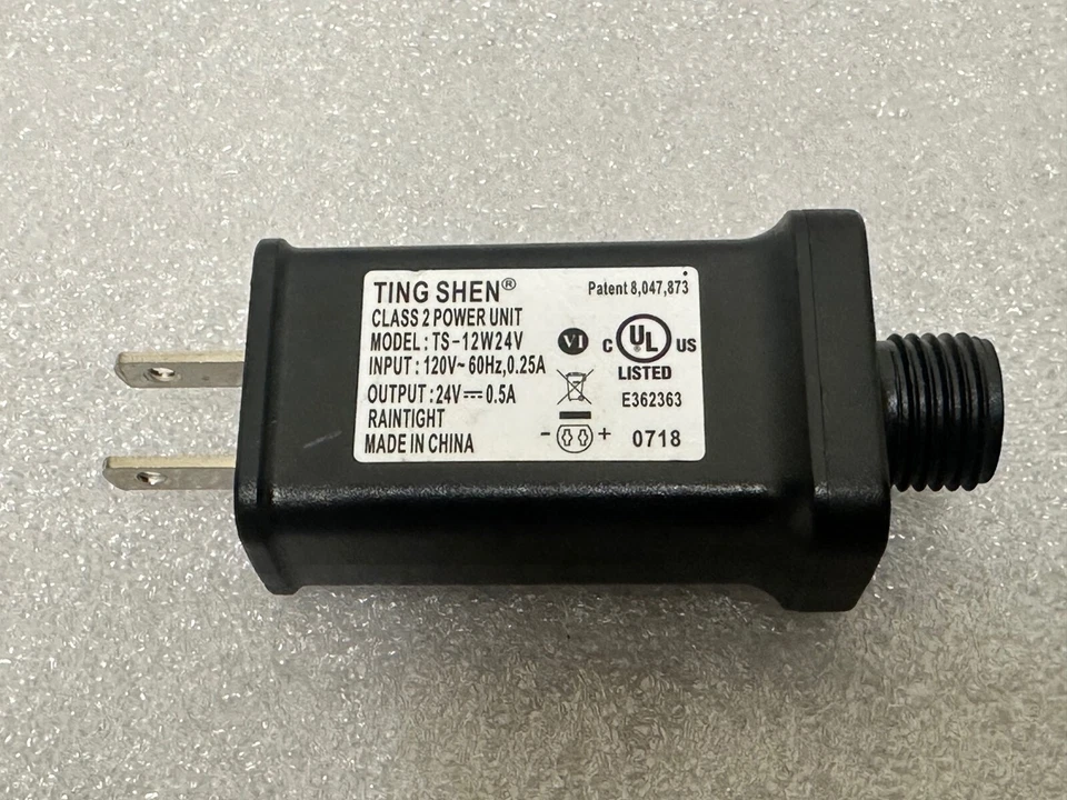 Ting Shen TS-12W24V 24V 0.5A  Class 2 Power Unit Raintight 2 pin female LED New - Image 1 of 4