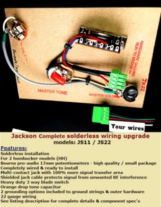Jackson JS11 Solderless Wiring Upgrade + Bourns Pro-Audio Pots & Pure Tone Jack! - Picture 1 of 8