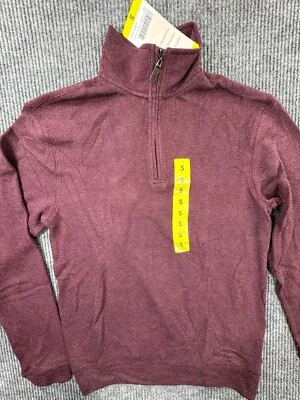 Hudson River Sweater Men's Small 1/4 Zip Long Sleeve Pullover Burgundy New - Image 1 of 4