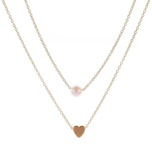 Kette Damen zweireihig Gold Halskette Damenkette Damenhalskette Damenschmuck - Bild 1 von 5