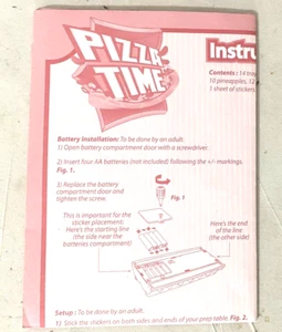 Fotorama Pizza Time Game Replacement Instructions ONLY - Picture 1 of 1