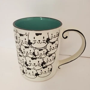 Spectrum Happy Cat Faces Black & White Mug Ceramic - Picture 1 of 3