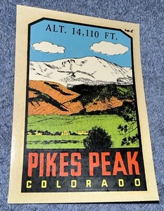 Vtg Original Lindgran-Turner Co. Decal Souvenir Pikes Peak Highway Colorado NOS - Picture 1 of 7