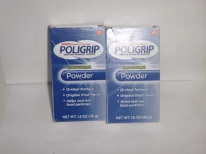 (2 pack) Super Poligrip Denture Adhesive Powder 1.6Oz By Super Poligrip Exp12/26 - Picture 1 of 1