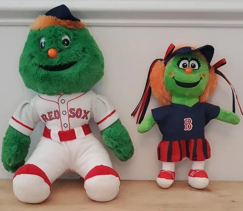 Boston Red Sox Tessie and Wally Green Monster Mascot Plush Stuffed 9” 14" Lot Cover