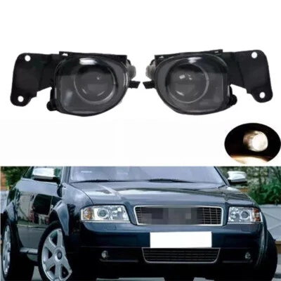 Pair Convex Lens Fog Light Driving Lamps For Audi A6 C5 S6 Avant Sedan 1997-2004 - Image 1 of 4