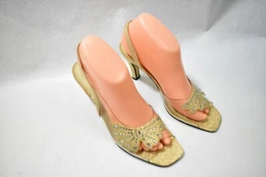 Metaphor Schuhe Absätze gold & klar Strass Größe 8 Damen Neu - Bild 1 von 10