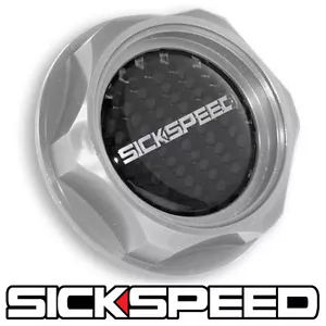 POLISHED BILLET ALUMINUM ENGINE VALVE COVER OIL FILLER CAP COVER CARBON FIBER A - Picture 1 of 1