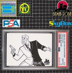 1995 Skybox Adventures of Batman & Robin - C5 Two-Face Coloring Card PSA 10 GEM - Picture 1 of 4