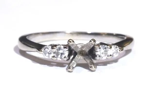 14k Weißgold 0,26ct VS1 G runder Diamant Halbfassung Verlobungsring 3,4g - Bild 1 von 5