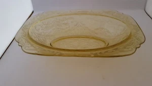 Depression Era Federal Glass Madrid Pattern Yellow Oval Serving Bowl 10" - Picture 1 of 5