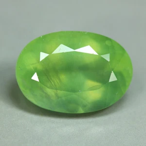 5.15 Cts_Stunning_100 % Natural Unheated Imperial Green Prehnite_Loose Stone - Picture 1 of 3