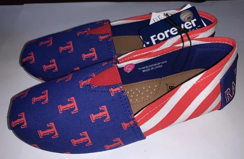 MLB Texas Rangers Womens Slip On Canvas Shoes Size Small 5-6 Cover