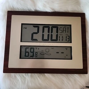 La Crosse Technology W86111 Atomic Digital Clock W/ Stand - No OUTDOOR SENSOR - Picture 1 of 8