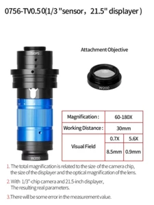 Industrial Video Microscope C-Mount Type 15-700X Interface Confocal Adjustable M - Picture 1 of 12