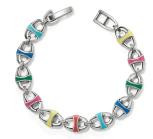Brighton Portofino Link Reversible Colorful Enamel Bracelet NWT $118 - Picture 1 of 4