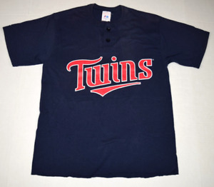 MLB T-Shirt VTG Minnesota Twins Script #7 Majestic Shirt Sz S