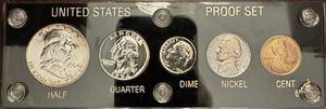 Very Nice 1954 Silver Proof Set in Capital Plastic Holder Free US Shipping - Picture 1 of 2