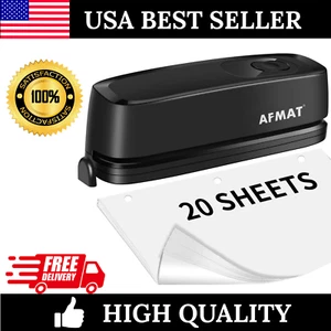 Elektrischer 3-Locher, 20 Blatt Kapazität, Wechselstrom/Akku, Bürogebrauch - Bild 1 von 8