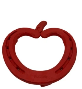 Metall handgefertigt bemalt geschweißt rot Apfel Untersetzer Hufeisen Dekor Küche Vintage - Bild 1 von 6