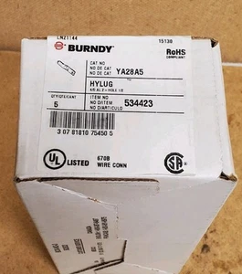 Burndy YA28A5 Compression Cable Lug Box Of 5 - Picture 1 of 3