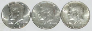 Tre Mezzi Dollari Kennedy Circolati 40% Argento (1966-1968) - Senza prezzo di riserva! - Foto 1 di 2
