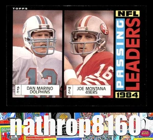1985 Topps #192 Joe Montana Dan Marino HOF HOF NM/NM+ Passing Leaders 8377 - Picture 1 of 4