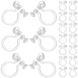 50 Pcs Earring Converter Clip Findings Plastic Earrings for Sensitive Ears - Imagen 1 de 12