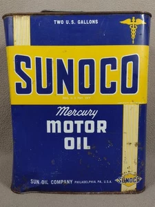 Aceite de motor Sunoco Mercury vintage lata de 2 galones - Imagen 1 de 6