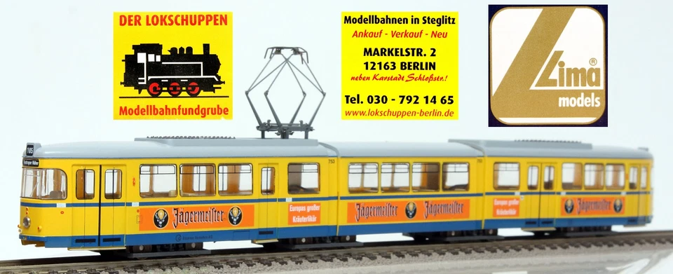 LIMA L208653: Düwag Straßenbahn "Jägermeister", H0, 1:87  [E] - Bild 1 von 4