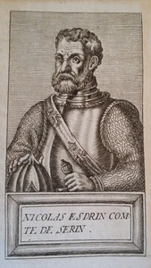 1584 16TH CENTURY TUDOR ENGRAVING - NICOLAS ESDRIN COMTE DE SERIN - ANDRE THEVET - Bild 1 von 3
