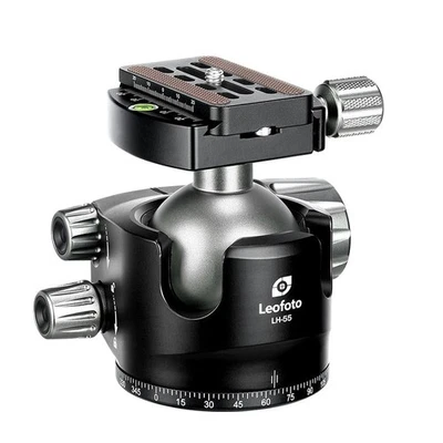 Leofoto LH-55 Series Low Profile Ball Head & QR Plate, Arca, Black, LH-55 - Image 1 of 4