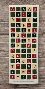 The Paper Studio Christmas Block Alphabet Stickers Red Green Cream NEW - Picture 1 of 5