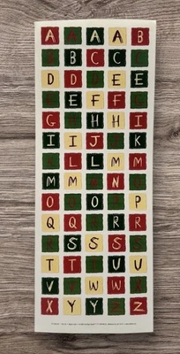 The Paper Studio Christmas Block Alphabet Stickers Red Green Cream NEW - Image 1 of 4