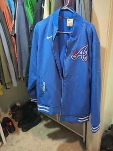 Bomber Nike Atlanta Braves collezione autentica full zip blu XL nuovo senza etichette - Foto 1 di 11