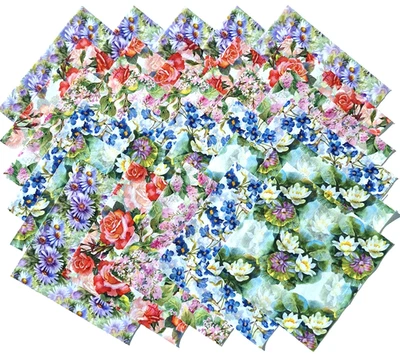 Asst FLORAL PRINTS from In the Beginning Fabrics-(30) 6.5" fabric squares set - Image 1 of 4
