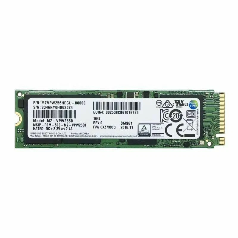 Samsung SM961 MZ-VPW2560 256GB 960 Pro Serie NVMe M.2 2280 NGFF SSD PCIe 3.0 x4 - Image 1 of 1