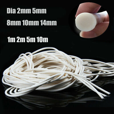Silicone Rubber Foamed Cord Solid Round Seal Strip Heat Resistant White OD2-14mm • 41.29£
