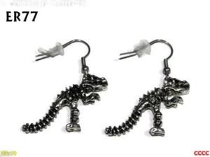 steampunk earrings dinosaur steamageddon hypoallergenic stainless steel #ER77 - Picture 1 of 5