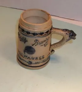 Early 1900's " Schlitz Brewing Co, " Blue & Grey Molded White's Stein - Picture 1 of 4