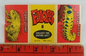 Vintage Topps Foldees 1962 Auto #8 Caterpillar Porcupine Rhino - Bild 1 von 2